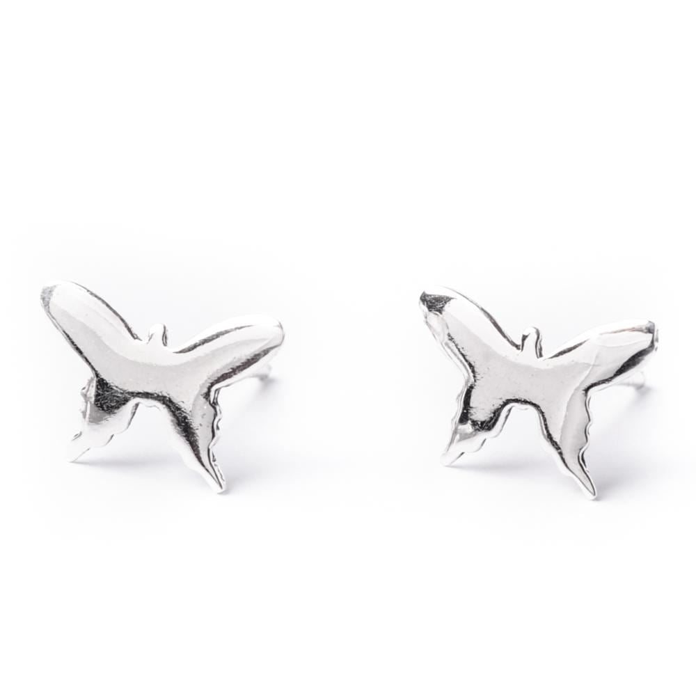 Sterling Butterfly Polished Stud Earrings