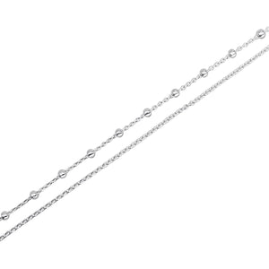 
                  
                    Sterling Silver Double Strand Anklet - Layered Chain Ankle Bracelet
                  
                