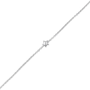 
                  
                    Sterling Silver Star Anklet - Celestial Cable Chain Design
                  
                