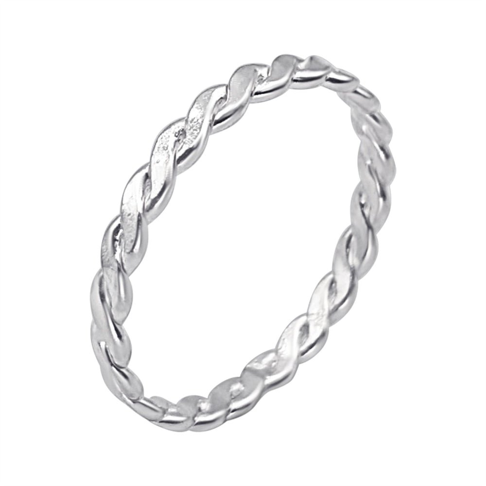 Sterling Silver Braided Ring - Classic Stacking Interwoven Band