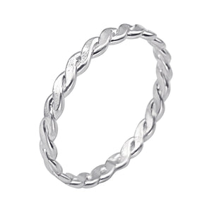 
                  
                    Sterling Silver Braided Ring - Classic Stacking Interwoven Band
                  
                