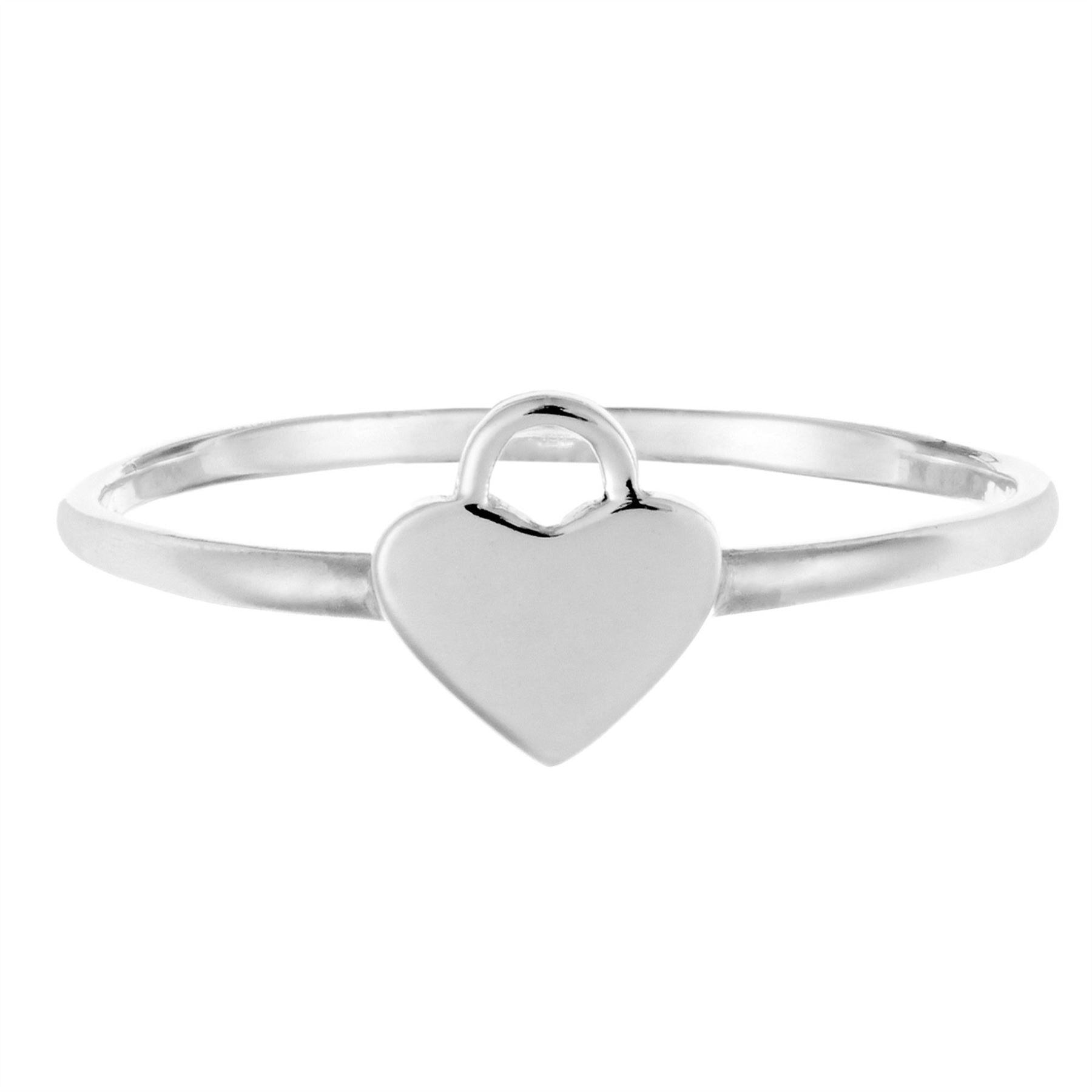 Sterling Heart Promise Ring Simple Stacking Band