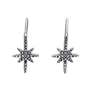 
                  
                    Sterling Silver Northern Star Earrings - Textured Boho Celestial Studs
                  
                