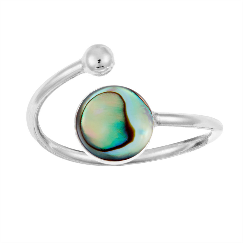 
                  
                    Sterling Silver Abalone Shell Iridescent Swirl Ring
                  
                