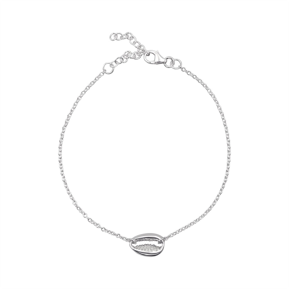 Sterling Silver Cowrie Seashell Bracelet - Cable Chain jewellery