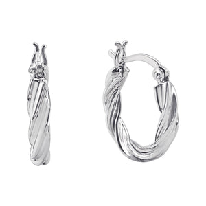 
                  
                    Sterling Silver Chunky Twist Hoop Earrings - 21mm Twisted Rope Hoops
                  
                