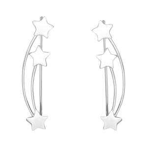 
                  
                    Sterling Silver Shooting Star Climber Earrings - Triple Star Climbers
                  
                