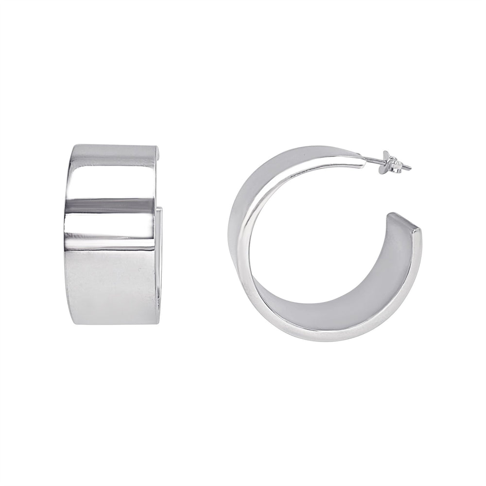 
                  
                    Sterling Silver Chunky Hoop Earrings - 35mm Large Statement Hoops
                  
                