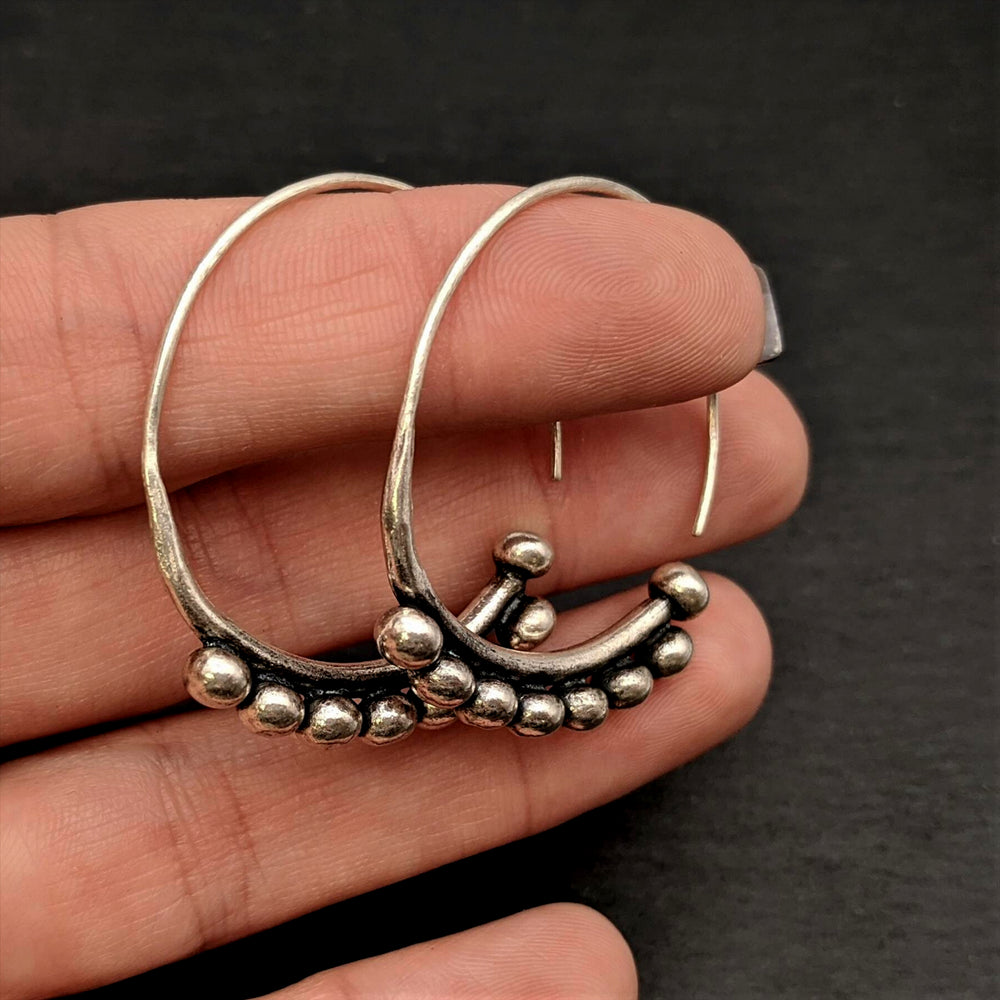 
                  
                    Karen Hill Tribe Silver Ball Bead Wire Threader Hoop Earrings
                  
                