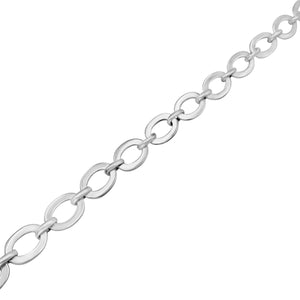 
                  
                    Sterling Silver Wide Oval Link Chain Bracelet with T-Bar Clasp
                  
                