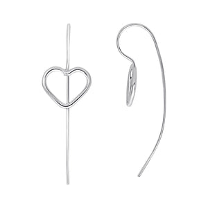 
                  
                    Sterling Silver Open Heart-Shaped Threader Earrings - Simple Design
                  
                