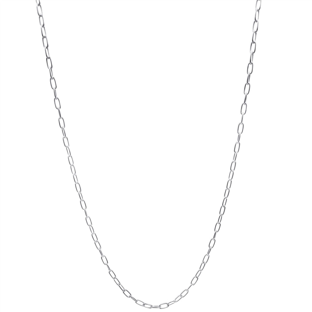 Sterling Silver Wide Link Necklace Paperclip Chain