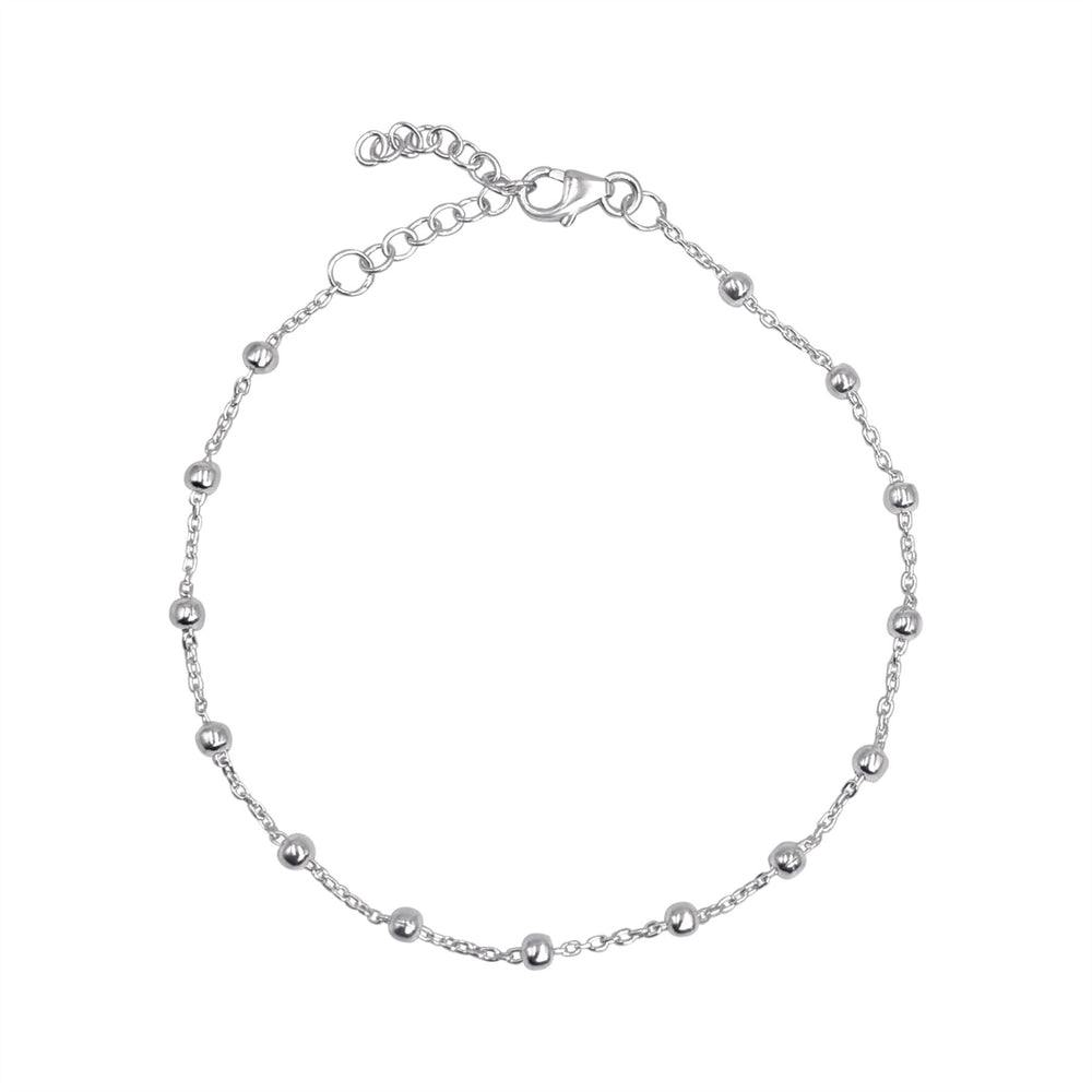 Sterling Silver Satellite Chain Bracelet - Ball Bead & Cable Design