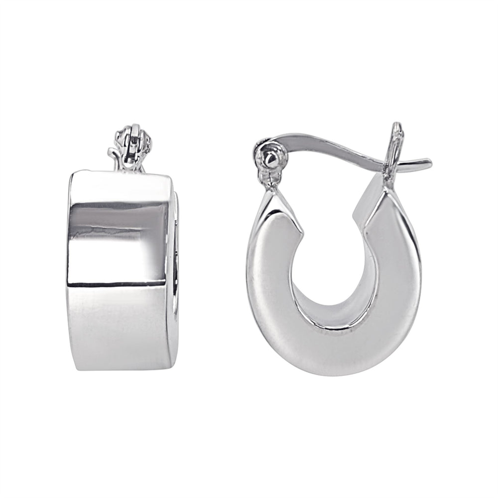 Sterling Silver Chunky Oval Hoop Earrings - 18mm Square Tube Hoops