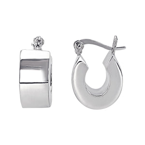 
                  
                    Sterling Silver Chunky Oval Hoop Earrings - 18mm Square Tube Hoops
                  
                