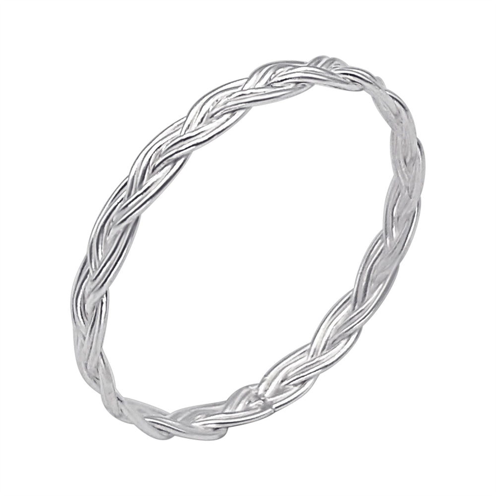 Sterling Silver Braided Ring - Interwoven Double Braid Design