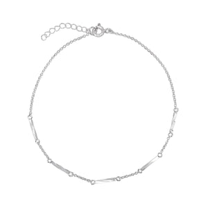 
                  
                    Sterling Silver Twisted Bar Anklet - Cable Chain Ankle Bracelet
                  
                