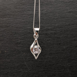 
                  
                    Sterling Silver Cubic Zirconia Eye Pendant Necklace
                  
                