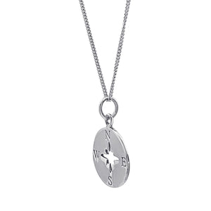 
                  
                    Sterling Silver Compass Pendant - Northern Star Medallion Necklace
                  
                