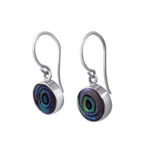 
                  
                    Sterling Silver Round Abalone Shell Dangle Earrings Gemstone Jewellery
                  
                