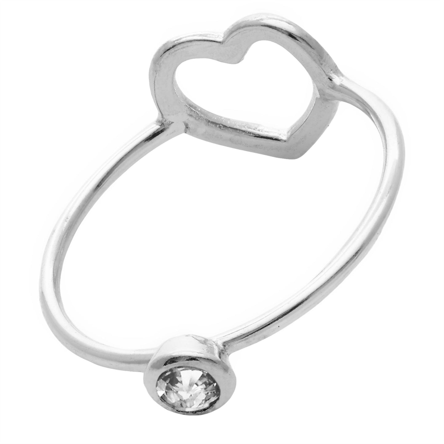 
                  
                    Sterling Silver Reversible Side Heart Zirconia Ring
                  
                