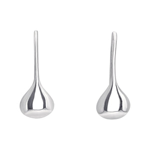 
                  
                    Sterling Silver Puffed Teardrop Hook Earrings - Small Water Drop
                  
                