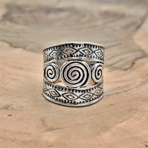 
                  
                    Karen Hill Tribe Silver Tribal Spiral Motif Wide Adjustable Ring
                  
                