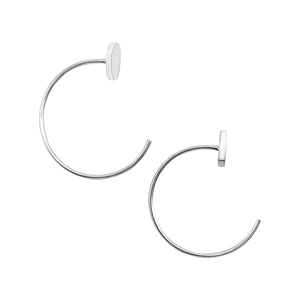 
                  
                    Sterling Silver Pull-Through Half Hoop Earrings With Round Stopper
                  
                