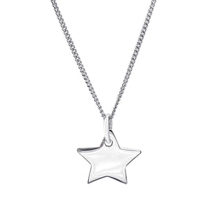 
                  
                    Sterling Silver Smooth Star Pendant Necklace - Celestial Design
                  
                