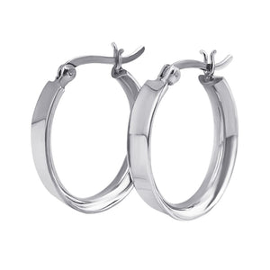
                  
                    Sterling Silver Oval Hoops Chunky Thick Flat Tube Hoop Earrings
                  
                