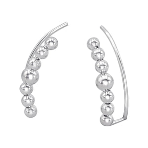 
                  
                    Sterling Silver Graduated Ball Climber Earrings - Geometric Climbers
                  
                