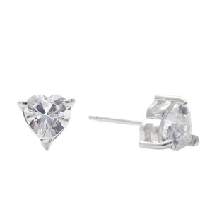 
                  
                    Sterling Silver Heart CZ Stud Earrings
                  
                