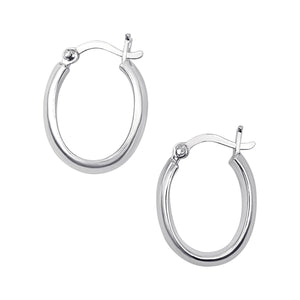 
                  
                    Sterling Silver Oval Hoop Earrings - 20mm Minimalist Chunky Hoops
                  
                