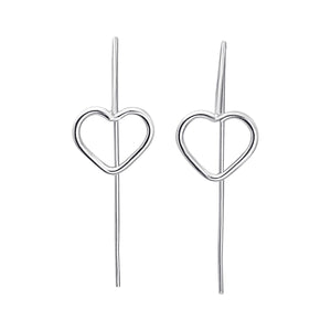 
                  
                    Sterling Silver Open Heart-Shaped Threader Earrings - Simple Design
                  
                