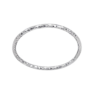 
                  
                    Sterling Silver Faceted Ring - Extra Thin Diamond Cut Stacking Band
                  
                