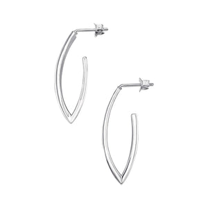 
                  
                    Sterling Silver Chunky Pointed Hoop Earrings - 30mm Long Oval Hoops
                  
                