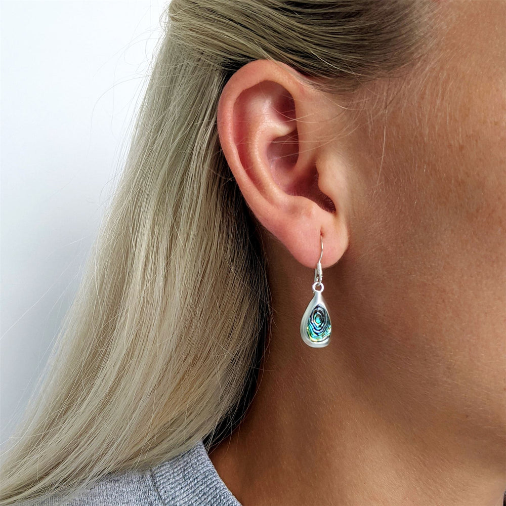 Silverly Orecchini A Bottone In Argento 925 Con Abalone - Rettangolari 8,5 Mm, Eleganti E Ipoallergenici