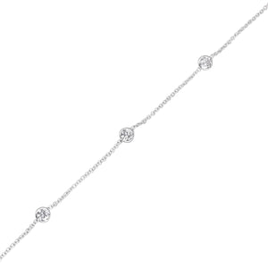 
                  
                    Sterling Silver Round Cubic Zirconia Bracelet - Sparkly Cable Chain
                  
                