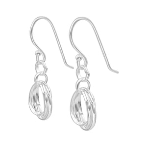 
                  
                    Sterling Silver Triple Interlocking Circle Drop Earrings
                  
                