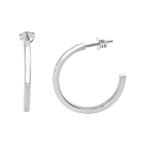 
                  
                    Sterling Silver Medium Square Tube Hoop Earrings - Sleek & Chunky
                  
                