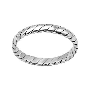 
                  
                    Sterling Silver Twisted Band Ring - Classic Braided Rope Design
                  
                