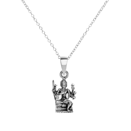 Sterling Silver Detailed Avalokitesvara Buddha Pendant Necklace