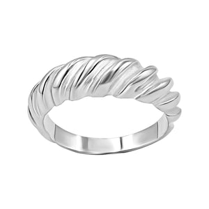 
                  
                    Sterling Silver Chunky Croissant Ring - Classic Ribbed Band
                  
                