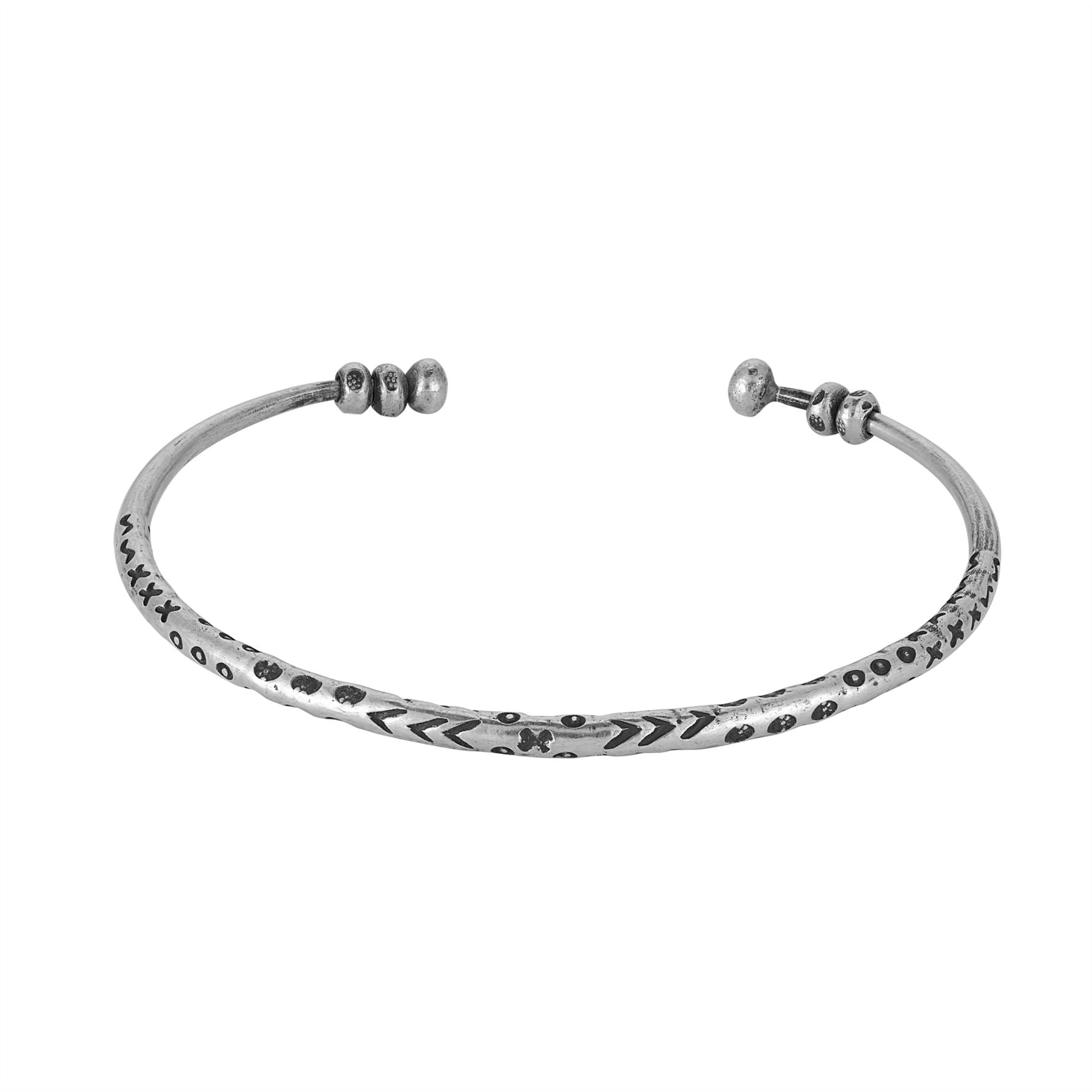 Hill Tribe Tribal Motif Adjustable Torque Bangle Fidget Bracelet
