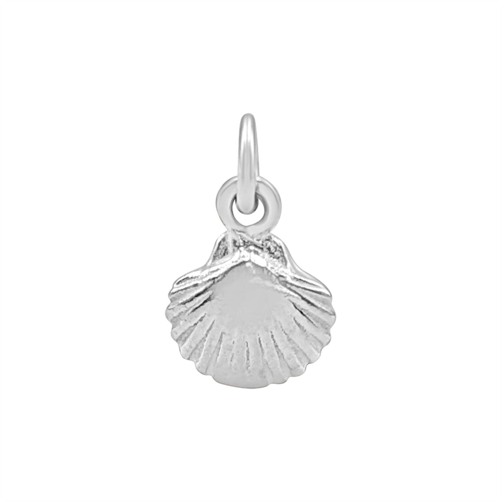 Sterling Silver Scallop Shell Charm - Small Seashell Pendant