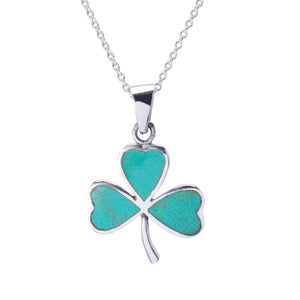 
                  
                    Sterling Silver Synthetic Turquoise Clover Jewellery Set
                  
                