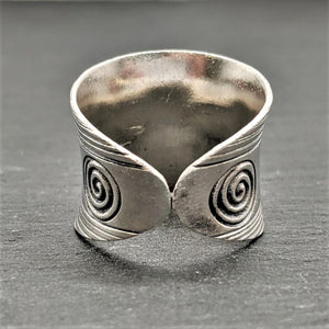 
                  
                    Karen Hill Tribe Silver Wide Engraved Spiral Adjustable Ring
                  
                