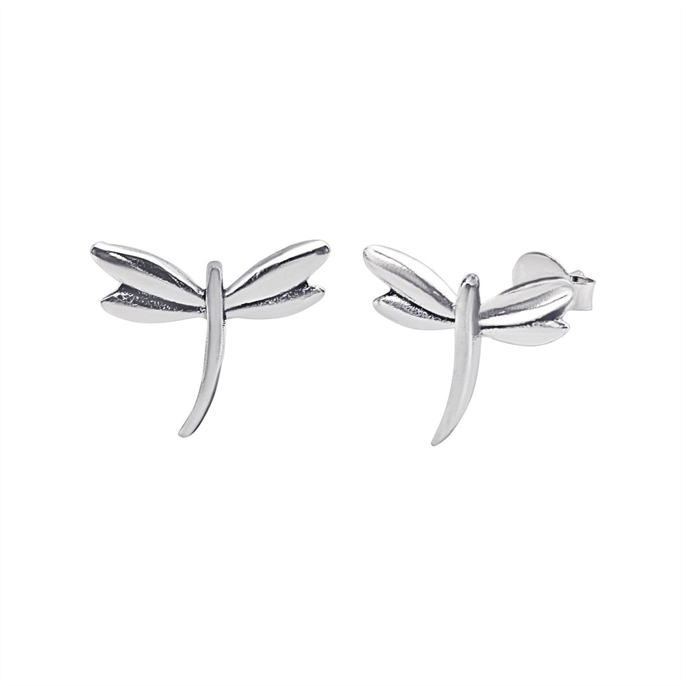 Sterling Silver Dragonfly Stud Earrings - Nature-Inspired Design