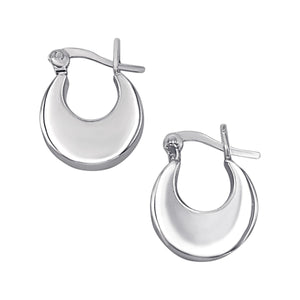 
                  
                    Sterling Silver Crescent Hoop Earrings - Tapered Moon Shaped Hoops
                  
                