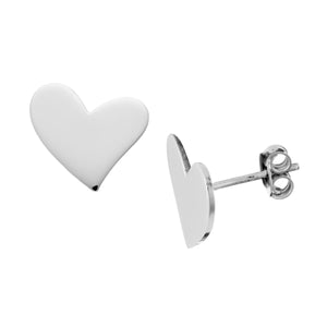 
                  
                    Sterling Silver Flat Love Heart Stud Earrings
                  
                